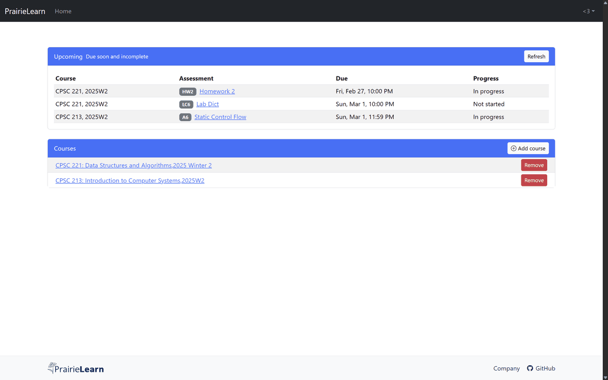 PrairieLearn Tracker - Chrome Extension